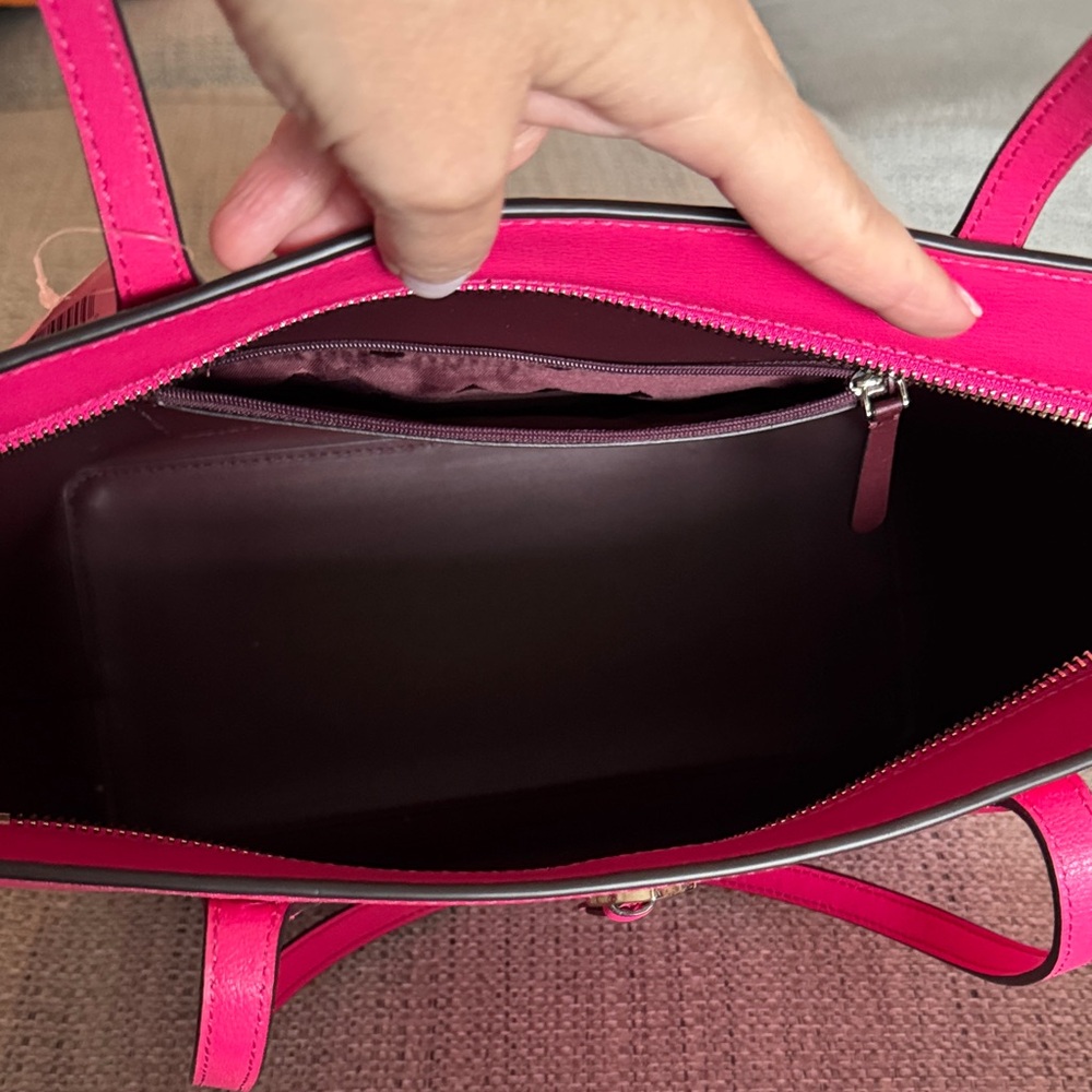kate spade Hot Pink Leather Tote with Gold Spade Accent - Picture 2 of 3